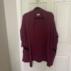 Pact Airplane Cardigan, maroon, size S/XS